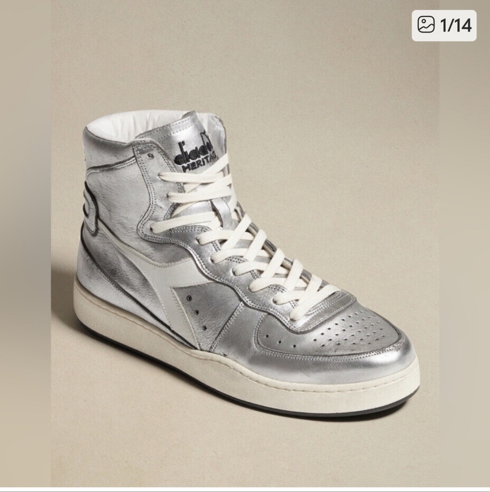 DIADORA MI BASKET SILVER NWT Size 7.5 Sneakers